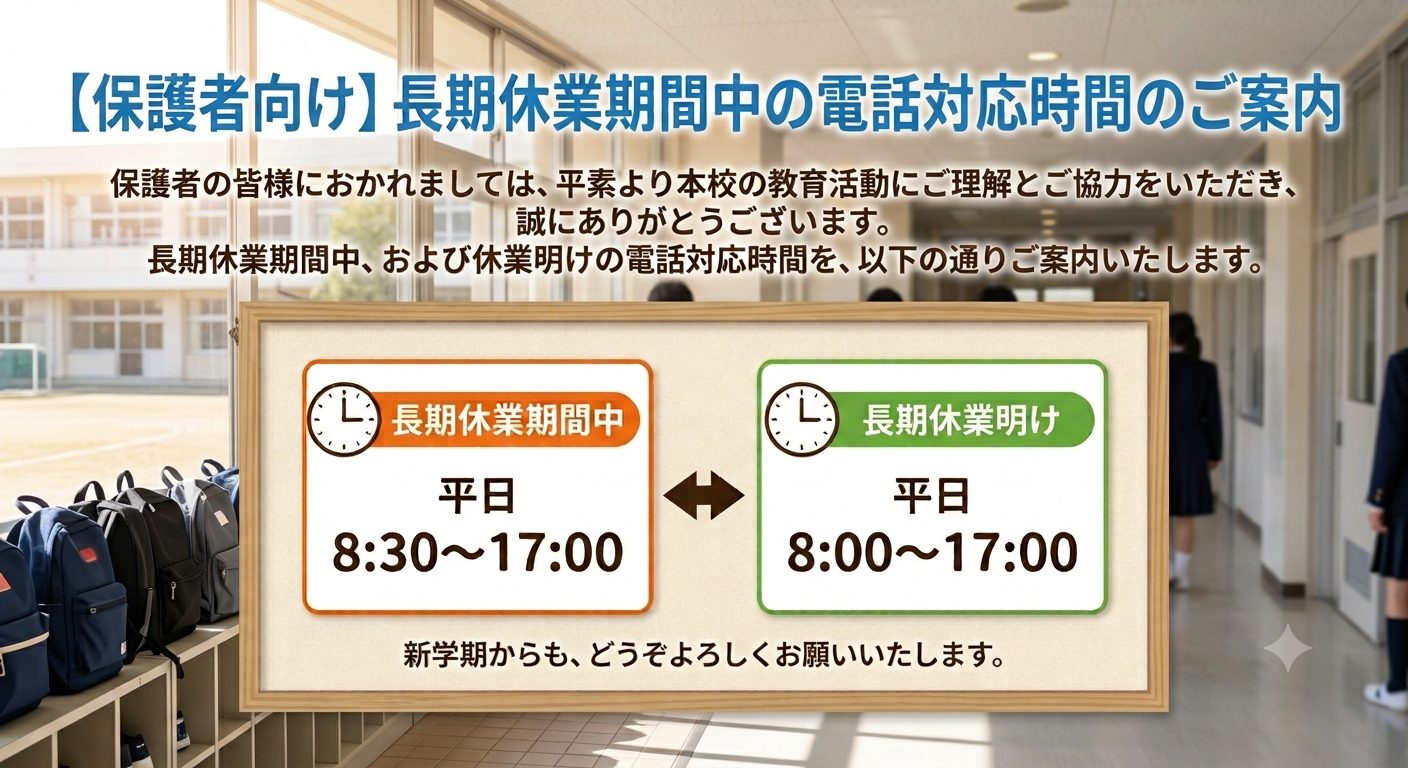長期休業電話対応時間